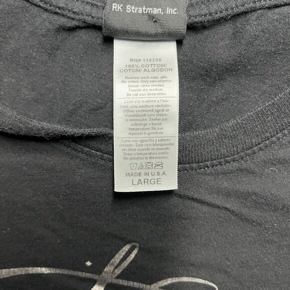 Harley Davidson V Neck Short Sleeve Shirt Women's Large Black Cotton Made in USA - Picture 4 of 8